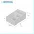 Scheda tecnica organizer porta trucchi e cosmetici in plastica bianca con 4 scomparti