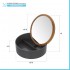Scheda tecnica porta trucchi da bagno tondo in plastica grigia e bamboo completo di specchio