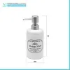 Scheda tecnica dispenser sapone in ceramica bianca con stampe a contrasto nere stile vintage