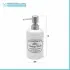 Scheda tecnica dispenser sapone in ceramica bianca con stampe a contrasto nere stile vintage