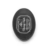 Portasapone solido in ceramica nera con stampe a contrasto bianche vintage