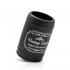 Portaspazzolino a bicchiere in ceramica nera con stampe bianche vintage