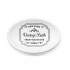 Portasapone solido in ceramica bianca con stampe nere vintage