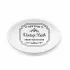Portasapone solido in ceramica bianca con stampe nere vintage