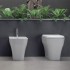Sanitari filo muro scarico traslato Olympia serie Synthesis con sedile copri wc avvolgente