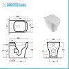 Scheda tecnica water rimless con scarico traslato Olympia serie Synthesis