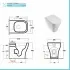 Scheda tecnica wc filo muro rimless con scarico traslato Olympia serie Synthesis bianco lucido