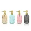 Set dispenser sapone liquido in vetro colorato con capienza 400 ml