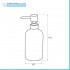 Scheda tecnica set dosatore sapone liquido moderno in vetro colorato con stampe a contrasto