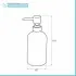 Scheda tecnica set dosatore sapone liquido moderno in vetro colorato con stampe a contrasto