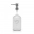 Dispensatore sapone liquido in vetro colorato con stampe a contrasto