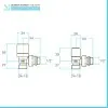 Scheda tecnica coppia valvola termostatica e detentore bianco con raccordo rame 12 mm