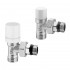Valvola e detentore in acciaio con tappo bianco completi di raccordi rame 14 mm