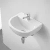 Lavabo sospeso 38 cm in ceramica bianca lucida salvaspazio