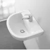 Lavamani sospeso 38 cm in ceramica bianca lucida salvaspazio