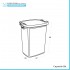 Scheda tecnica cesto biancheria in plastica grigia con manici in legno capienza 60 lt