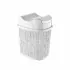Cestino spazzatura in plastica bianca con doppio coperchio basculante 5 lt