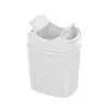Cestino porta rifiuti in plastica bianca con doppio coperchio basculante