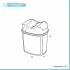 Scheda tecnica pattumiera bagno in plastica grigia con doppio coperchio basculante