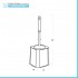 Scheda tecnica portascopino wc in plastica nera completo di spazzolone con setole nere