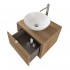 Mobiletto arredo bagno sospeso 60 cm Master rovere miele con lavabo da appoggio e specchio