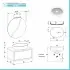 Scheda tecnica composizione bagno sospesa 80 cm Master rovere miele con lavandino da appoggio e specchio