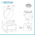 Scheda tecnica composizione bagno sospesa 80 cm Master grigio cemento con lavandino da appoggio e specchio