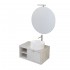 Mobile arredo bagno sospeso 80 cm Master grigio nuvola completo di lavello da appoggio e specchiera