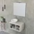 Arredo bagno sospeso 80 cm Master grigio nuvola con lavabo appoggio e specchio