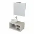 Mobile arredo bagno sospeso 80 cm Master grigio nuvola completo di lavabo da appoggio e specchiera