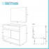 Scheda tecnica mobile bagno sospeso 80 cm 2 ante serie Oasi rovere con specchio e lavandino