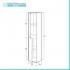 Scheda tecnica pensile bagno sospeso 2 ante reversibili soft-close serie Oasi