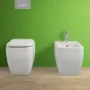 WC filomuro singolo linea Metropolitan con Copriwater avvolgente bianco