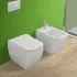 Coppia sanitari filomuro Metropolitan bianco lucido con copriwc ultraslim rallenty