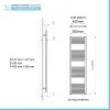 Scheda tecnica Termoarredo design Nero opaco 500x1800 Interasse 450 mm
