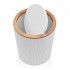 Pattumiera 5lt Bianco coperchio basculante push dettagli effetto legno Blob