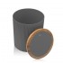 Pattumiera 5lt Grigio coperchio push basculante dettagli effetto legno Blob