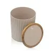 Pattumiera 5lt Tortora coperchio basculante push dettagli effetto legno Blob