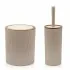 Set 2 pezzi Porta scopino e Pattumiera 5lt Tortora dettagli effetto legno Blob