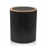 Pattumiera 5lt Nero coperchio basculante dettagli effetto legno Blob