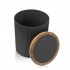 Pattumiera 5lt Nero coperchio basculante dettagli effetto legno Blob
