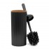 Portascopino wc Nero dettagli effetto legno serie Blob