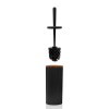 Portascopino wc Nero dettagli effetto legno serie Blob