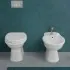 WC tradizionale serie Karla con scarico a pavimento Bidet e Copriwc NON inclusi