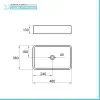 Scheda tecnica del Lavabo rettangolare da appoggio