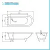Scheda tecnica della Vasca da bagno freestanding classica Ann