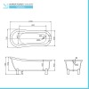 Scheda tecnica della Vasca da bagno freestanding classica Mary