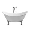 Vasca da bagno freestanding classica 173x75 Piedini cromo a zampa di leone regolabili in altezza