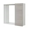 Specchio con mobiletto a una anta Rovere chiaro Completo di faretti Led e mensola in vetro Way