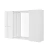 Specchio con mobiletto a due ante Bianco lucido Completo di faretti Led e mensole in vetro Way